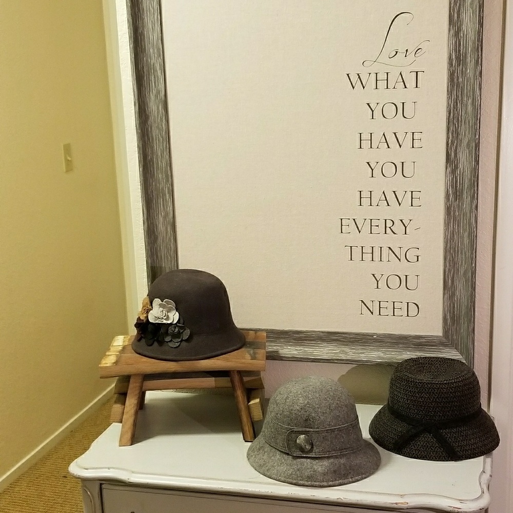 Three adorable bell hats, sold individually.